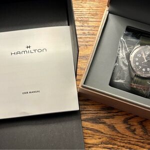 Hamilton Khaki Field Expedition 41mm Watch with Olive Strap and Black Dial